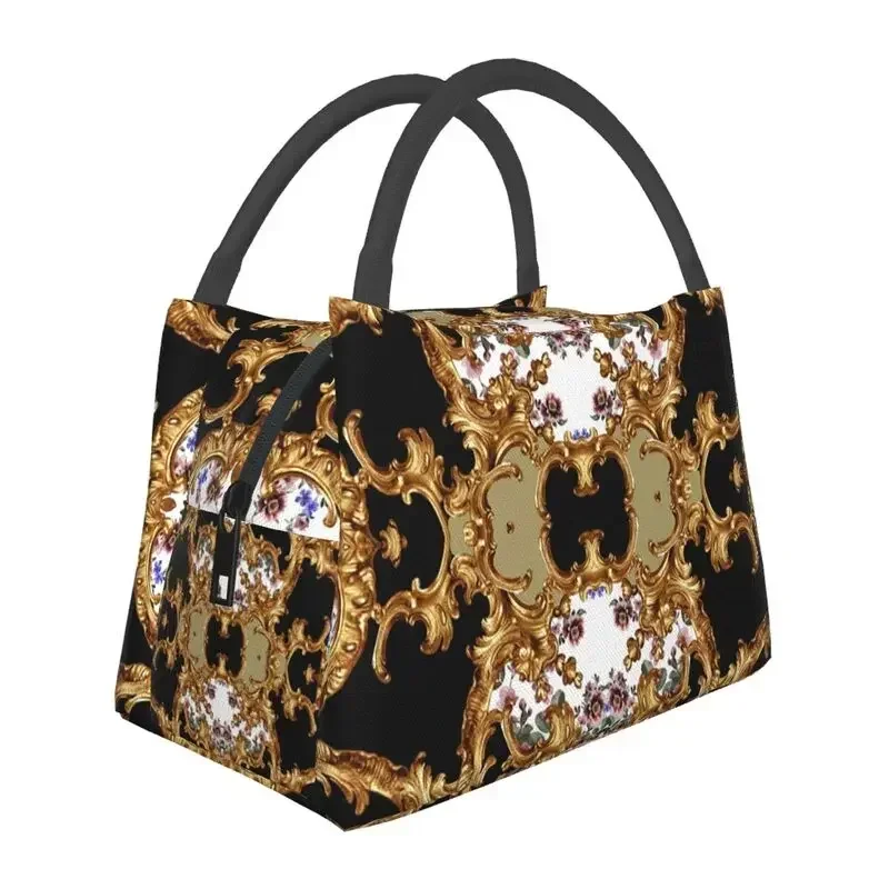 Tote Bag Beach - Gold Baroque Elegance Insulated Lunch Bag