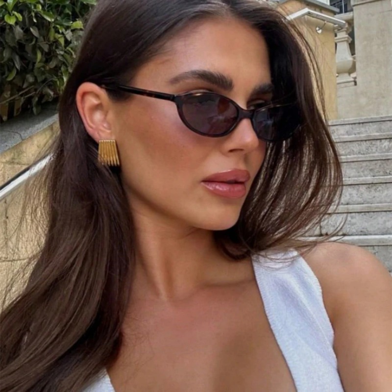 Retro Oval Frame Sunglasses Fa - Sunglasses Cat Eye recension och pris