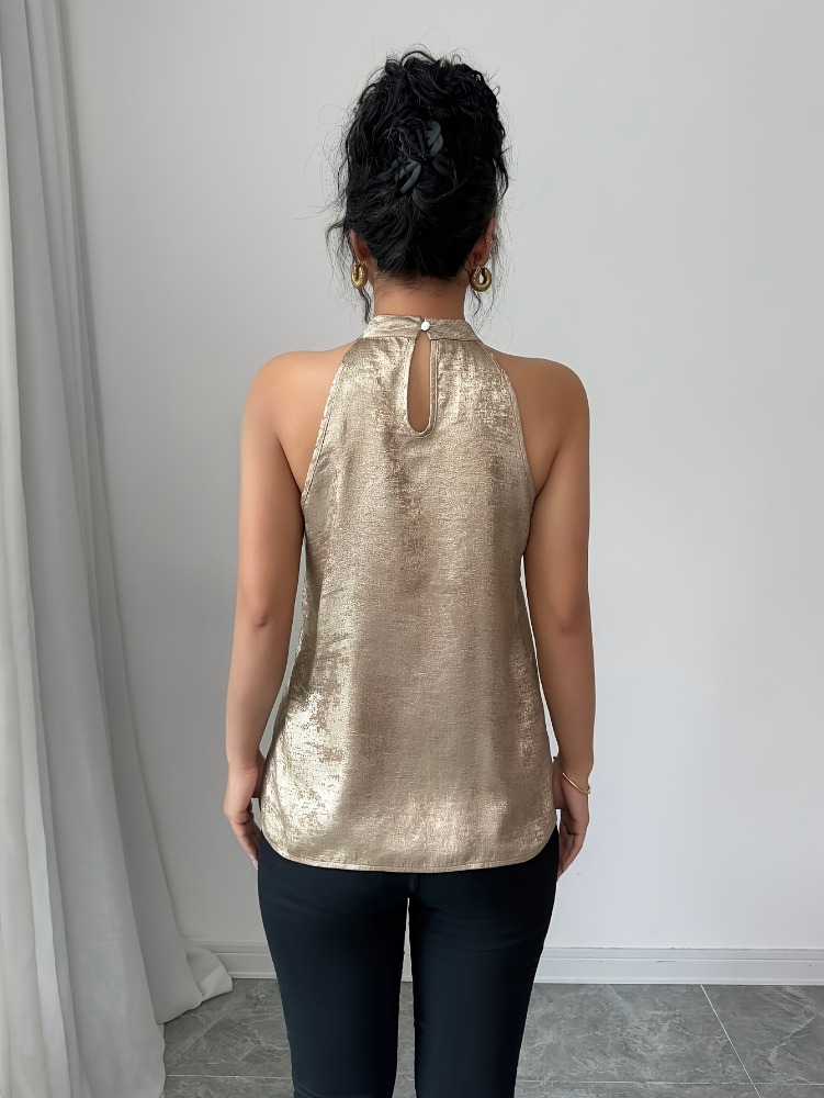 Champagne Golden Shiny Glossy  - Blouse Off Shoulder recension och pris