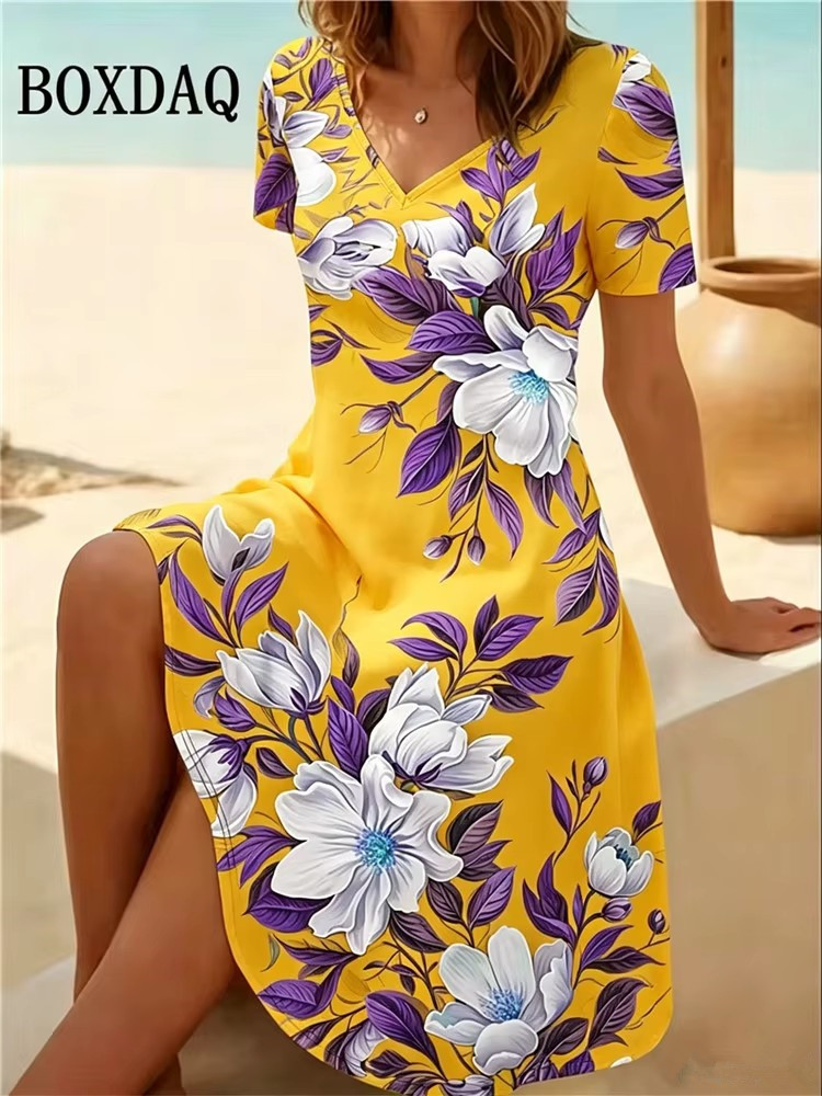 6XL Plus Size Women Dresses Su - Romper Floral Print recension och pris