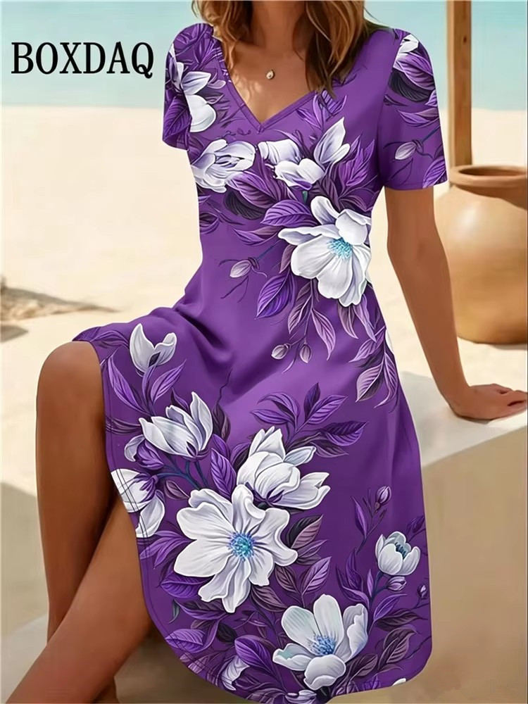 6XL Plus Size Women Dresses Su - Romper Floral Print recension och pris