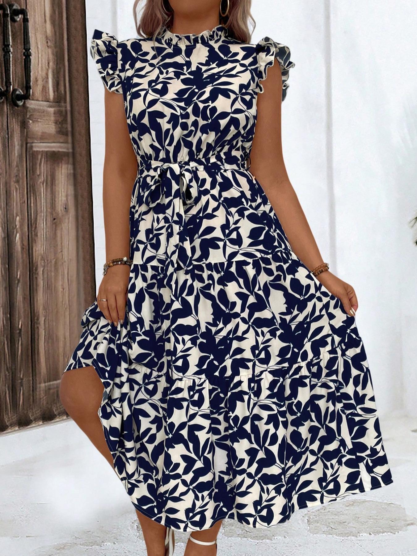 Plus Size Floral Print Ruched  - Romper Floral Print recension och pris