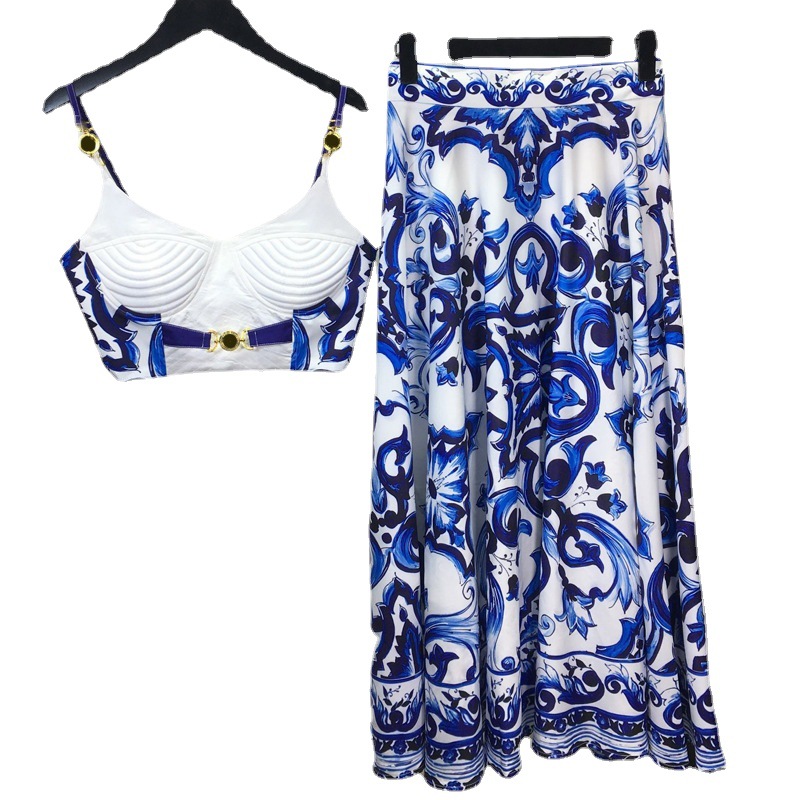 Summer Bohemain Blue And White - Romper Floral Print recension och pris